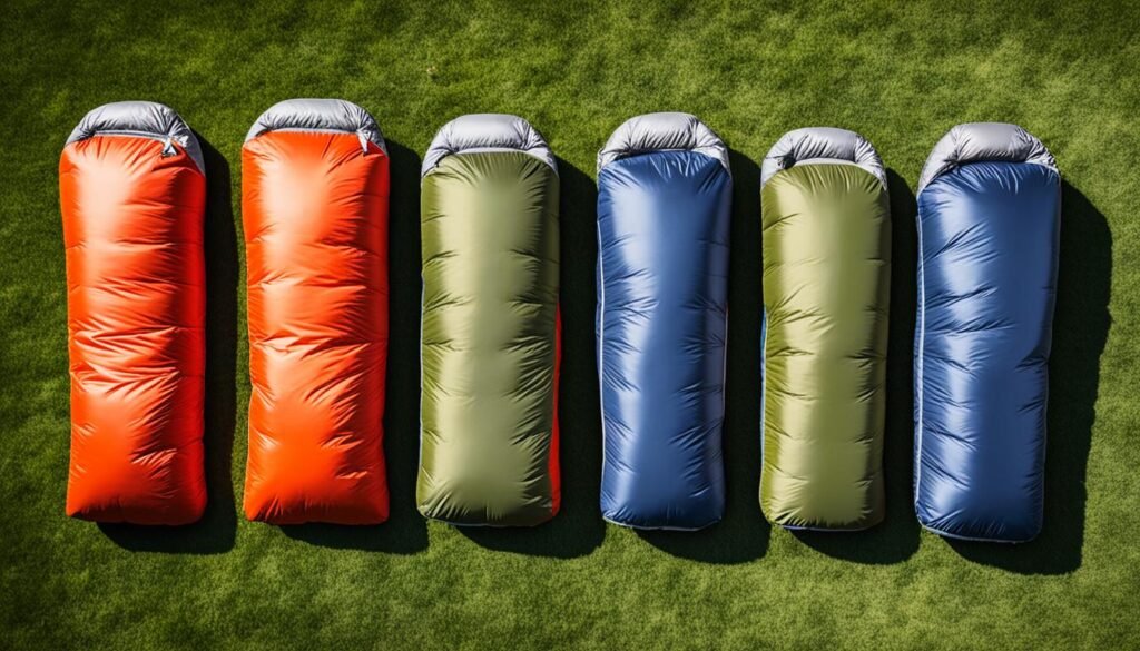 Sleeping bag sizes