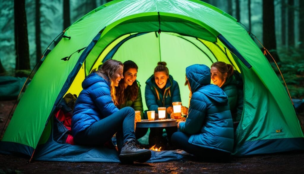 camping in rain