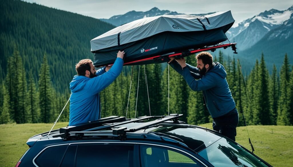 rooftop tent installation